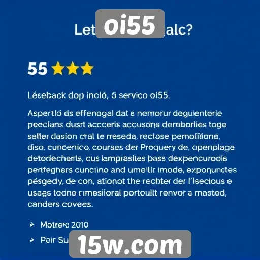 Feedback dos usuários sobre o serviço oi55